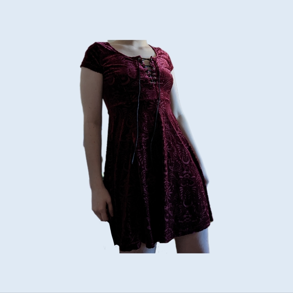 Killstar Wine Argyle Dress